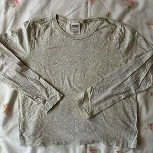 PINK Victoria's Secret Light Gray Long-Sleeve Tee